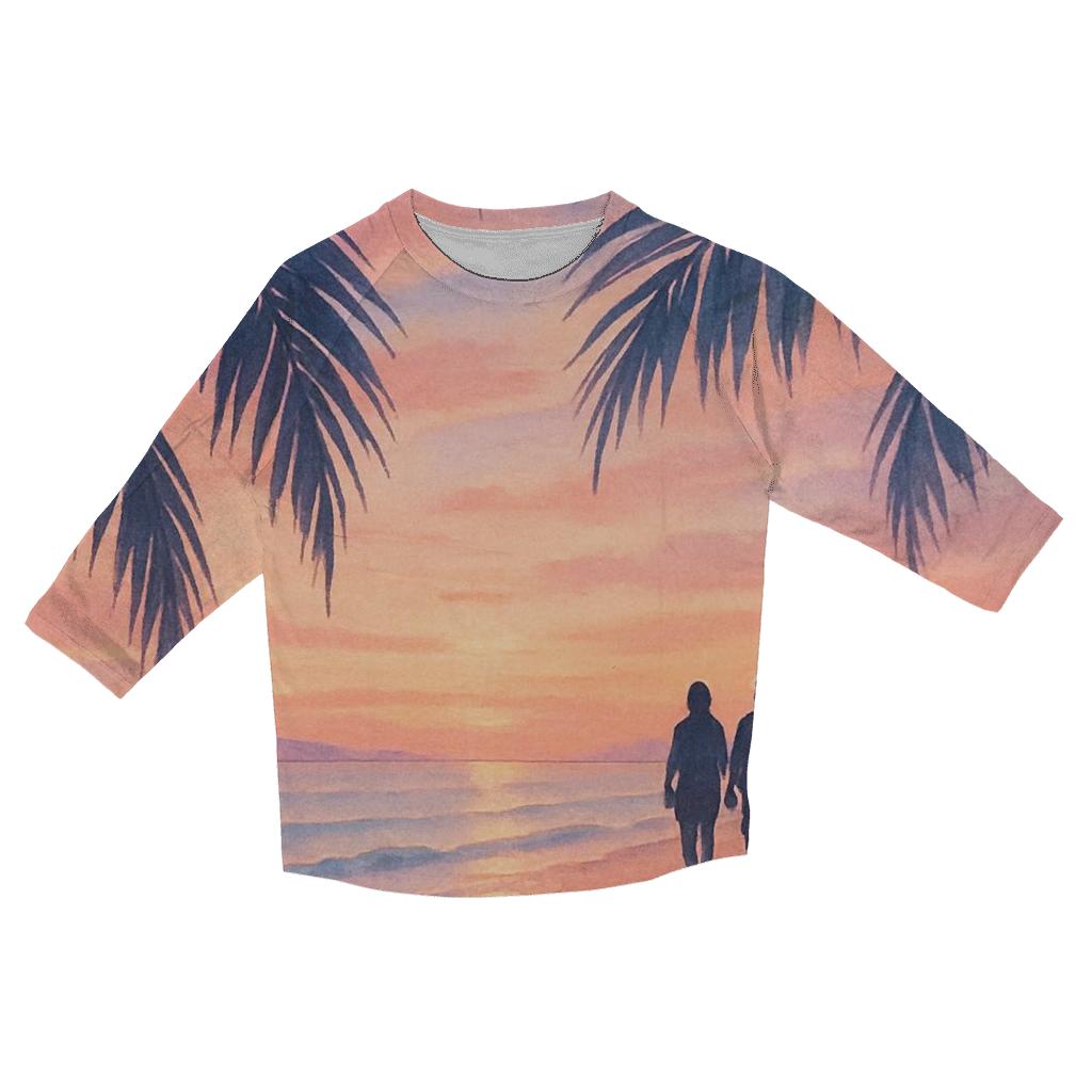 Peach Harbor Horizon printed three quarter sleeve shirts