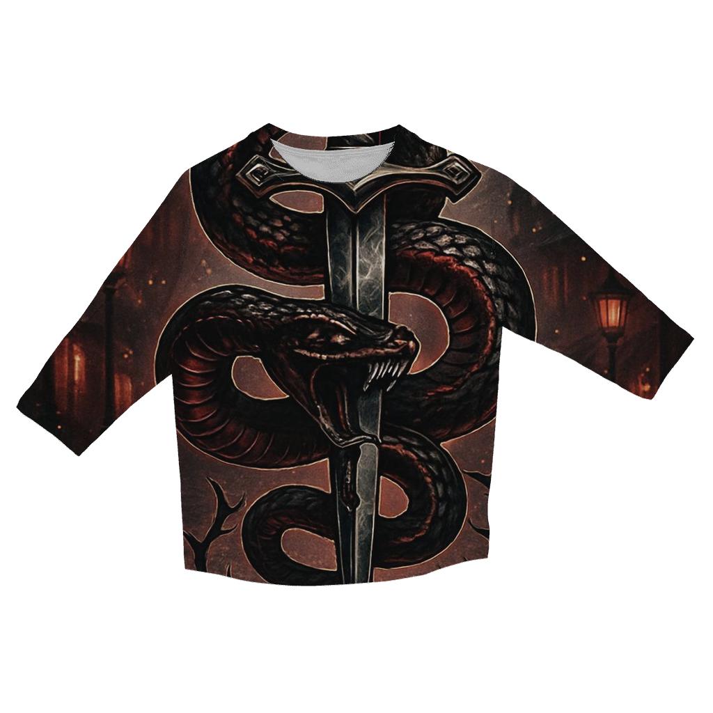 Serpent Dagger Of The Night Market casual three quarter sleeve shirts