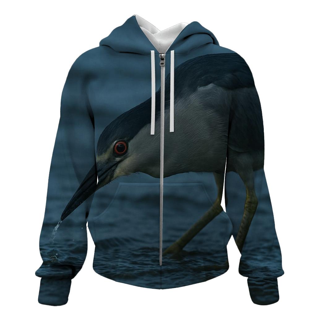 Estuary Night Heron Tidal Hunt premium hoodies