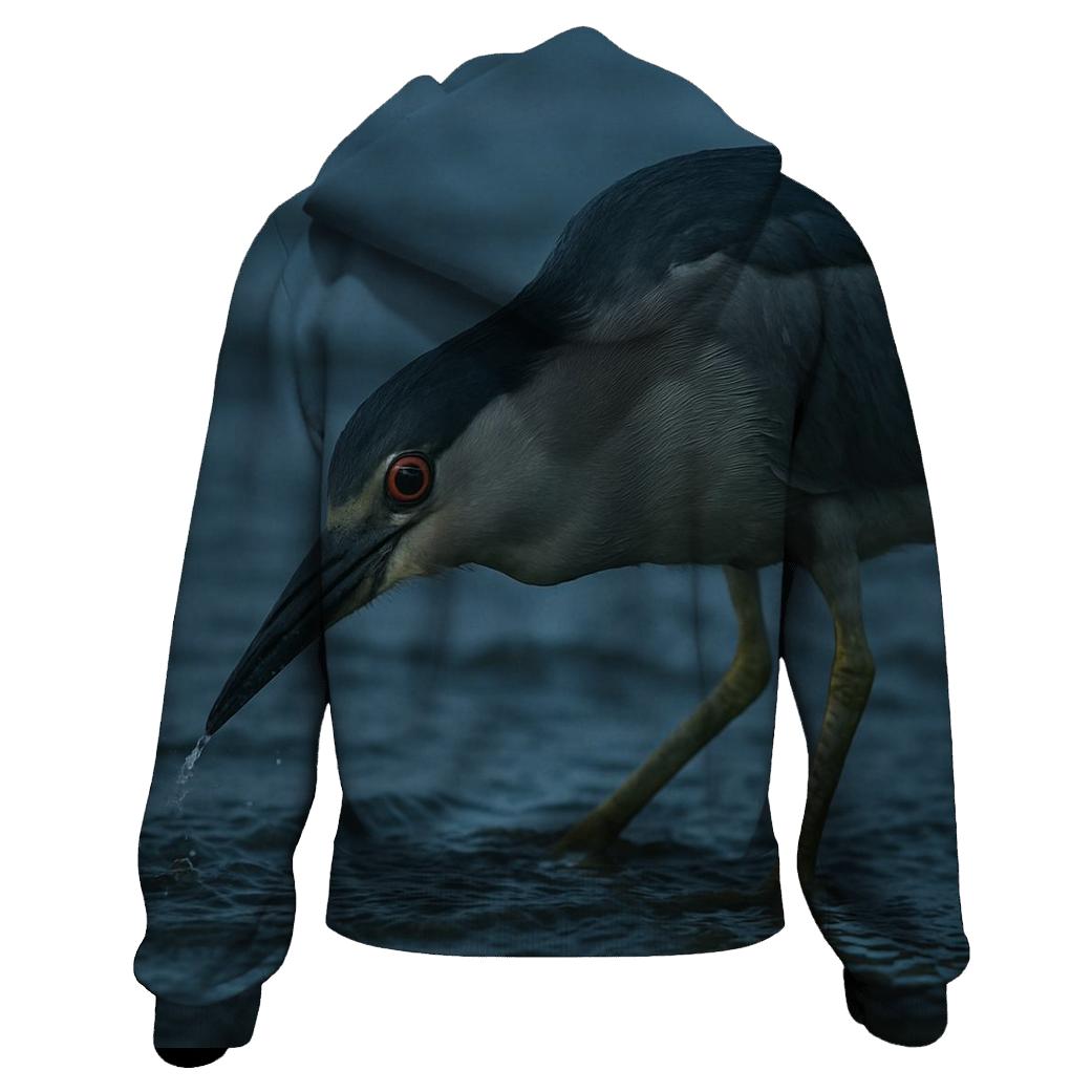Estuary Night Heron Tidal Hunt premium hoodies