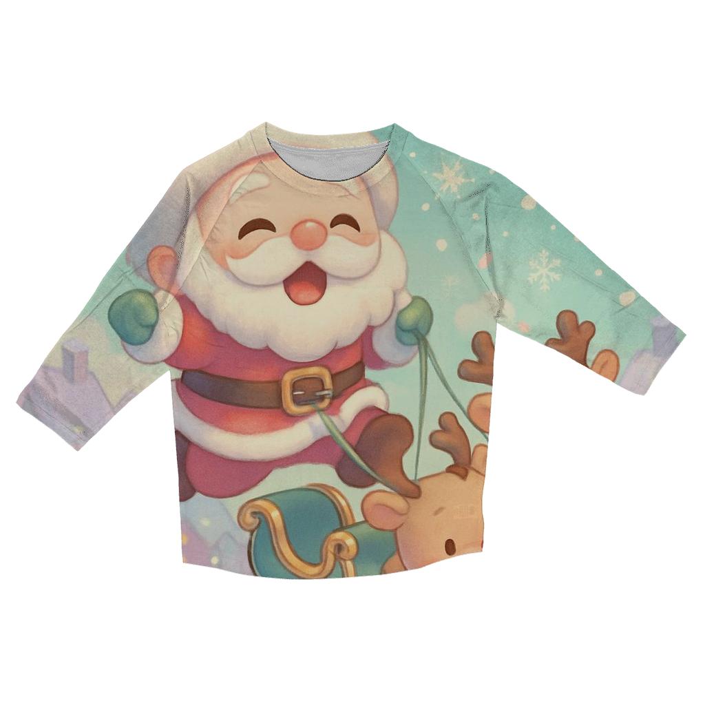 Chibi Sleigh Patrol Santa fashion 3/4 sleeve shirts
