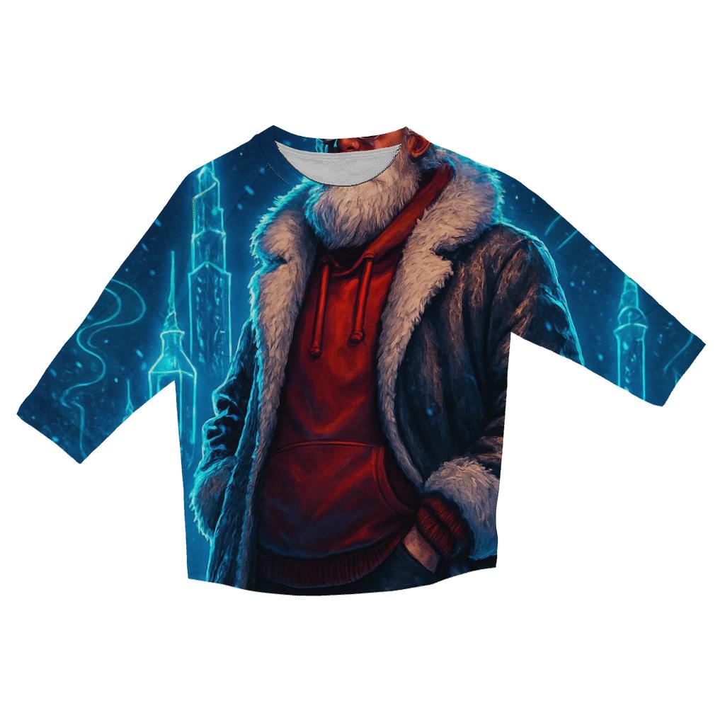 Neon North Pole Ranger Santa fashion 3/4 sleeve shirts