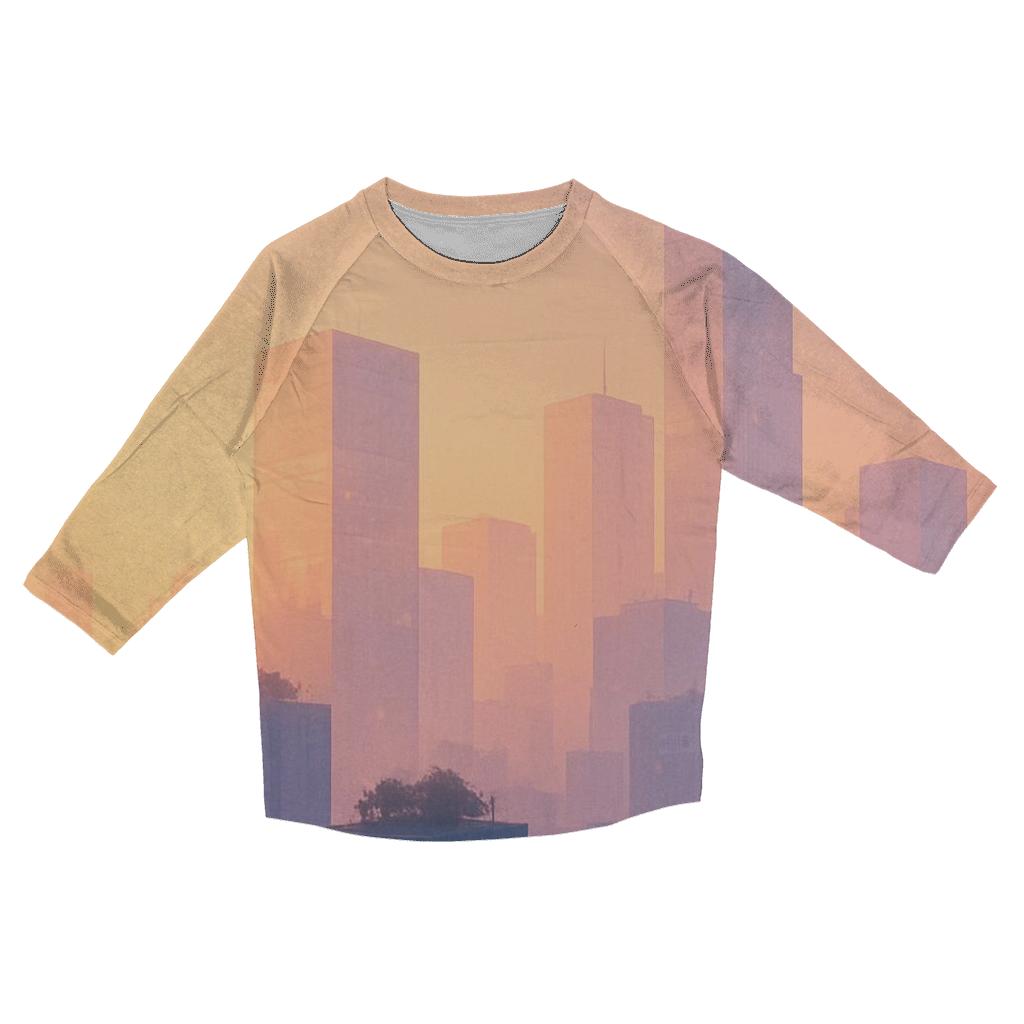 Lavender City Afterlight printed three quarter sleeve shirts