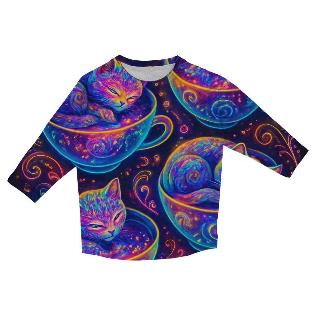 Psychedelic Dream Litter designer 3/4 sleeve blouses