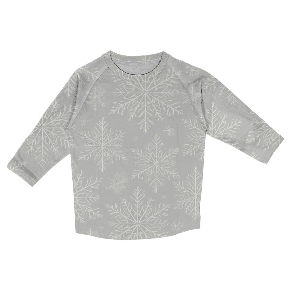 Snowflake Radial On Light Gray Background fashion 3/4 sleeve shirts
