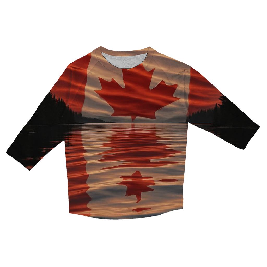 Maple Reflection casual three quarter sleeve shirts