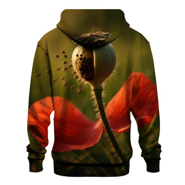 Meadow Poppy Seed Burst Closeup graphic hoodies