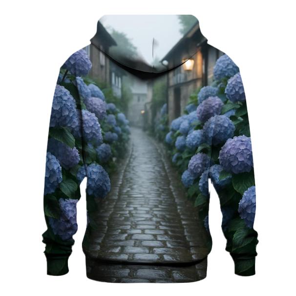 Hydrangea Alley After Village Rain printed hoodies