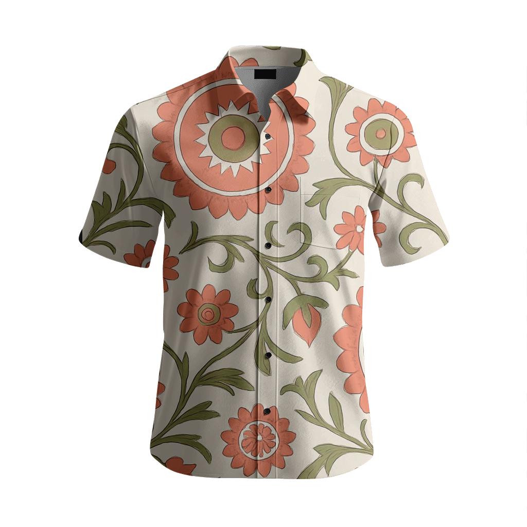 Botanical Suzani Scatter Field branded embroidered shirts