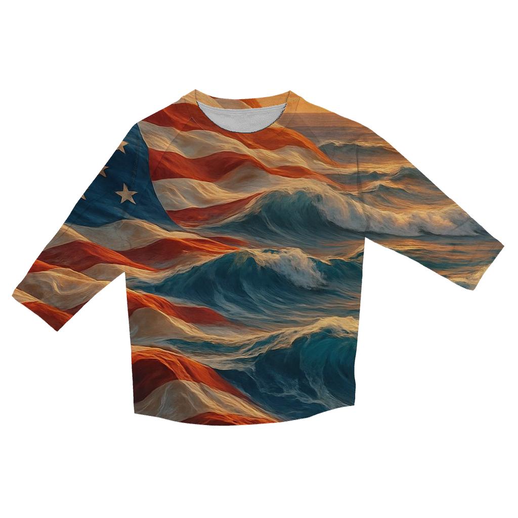 Coastline Stripes Tide trendy 3/4 sleeve tops