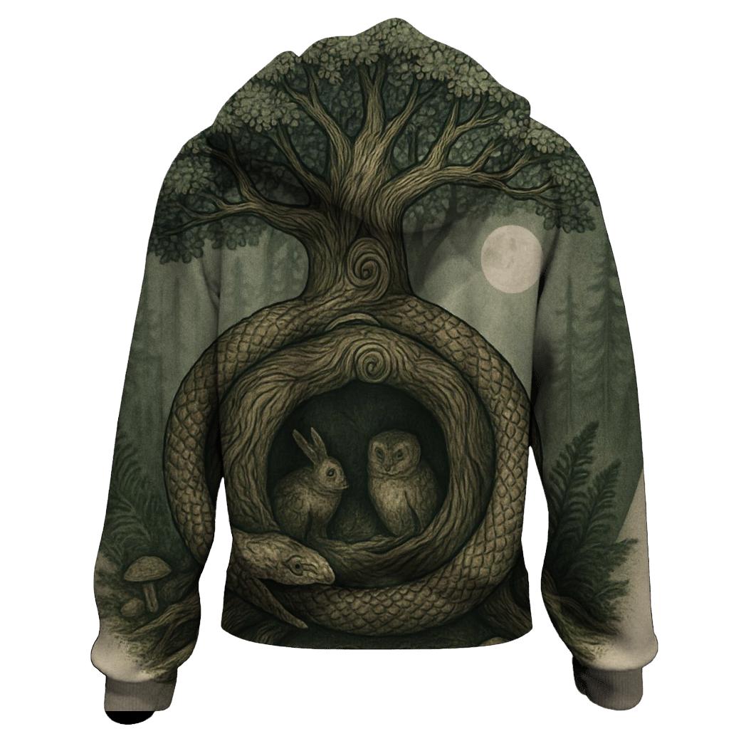 Forest Spiral Ouroboros Grove graphic hoodies