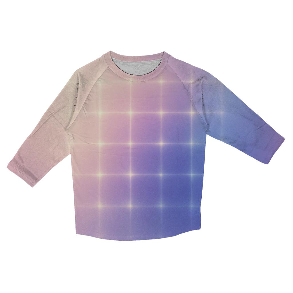 Iridescent Dream Grid casual three quarter sleeve shirts