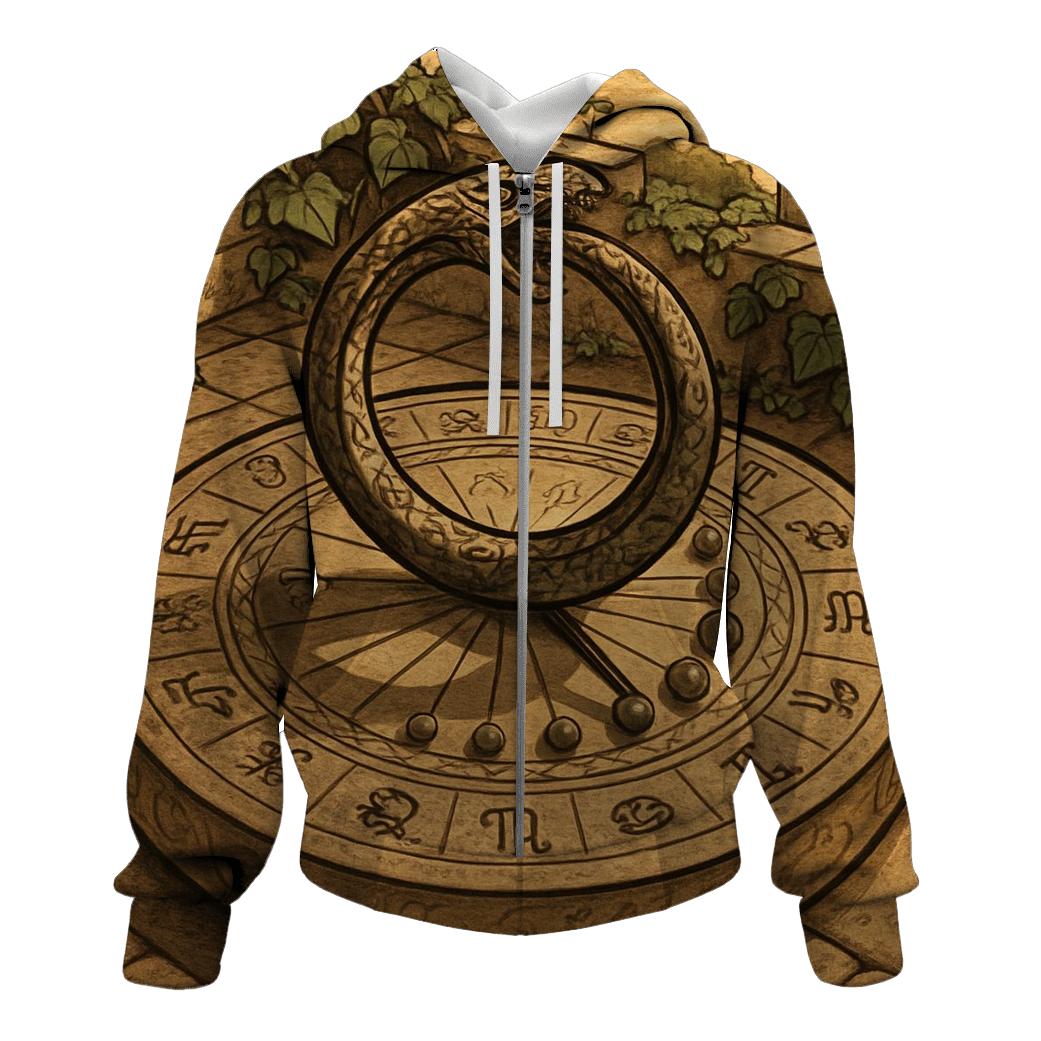 Timekeeper Serpent Sundial printed hoodies