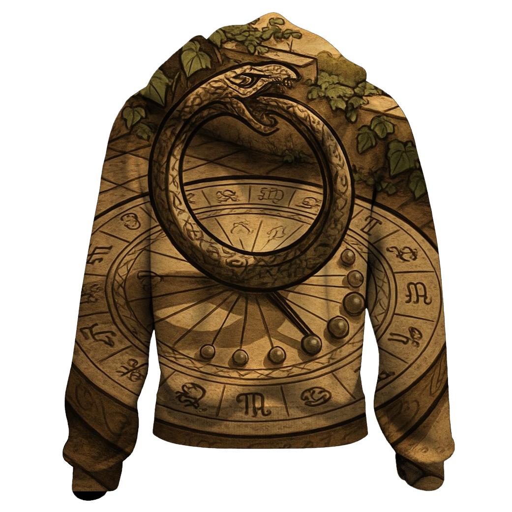 Timekeeper Serpent Sundial printed hoodies