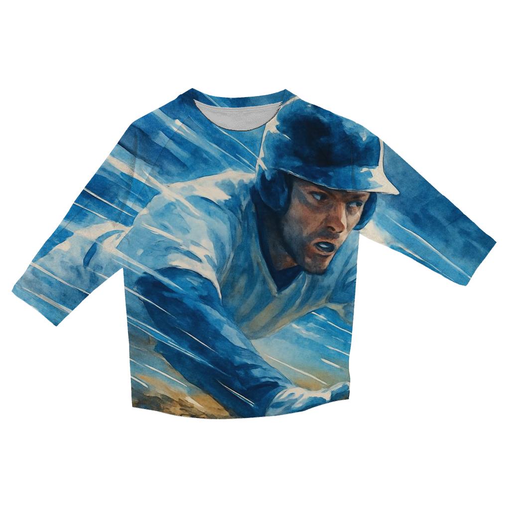 Glide Of The Base Runner designer 3/4 sleeve blouses