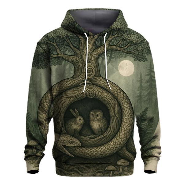 Forest Spiral Ouroboros Grove embroidered hoodies