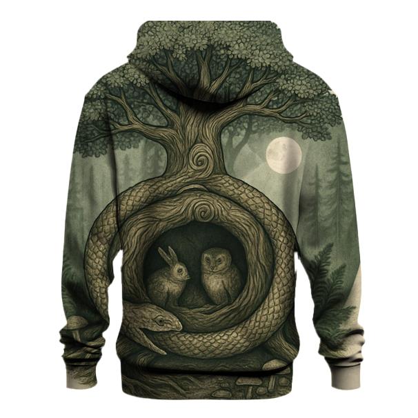 Forest Spiral Ouroboros Grove embroidered hoodies