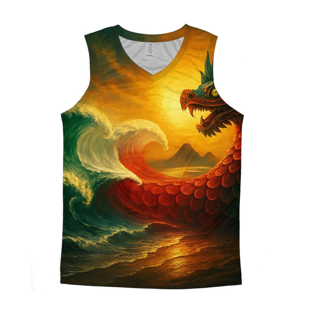 Aztec Tide graphic print tank tops
