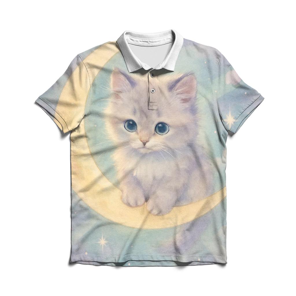 Moonlit Cloud Kitten classic pique polos
