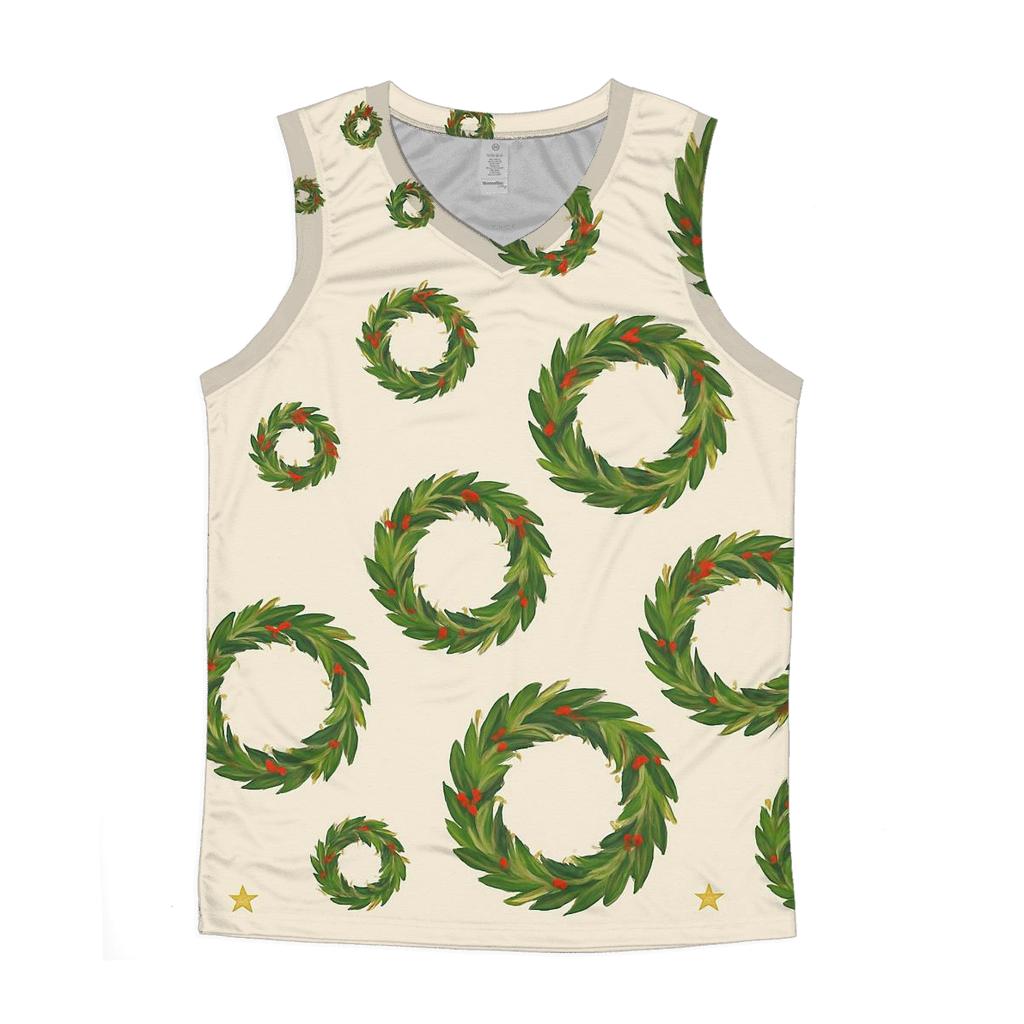 Wreath Motif Progression On Ivory Background custom tank tops