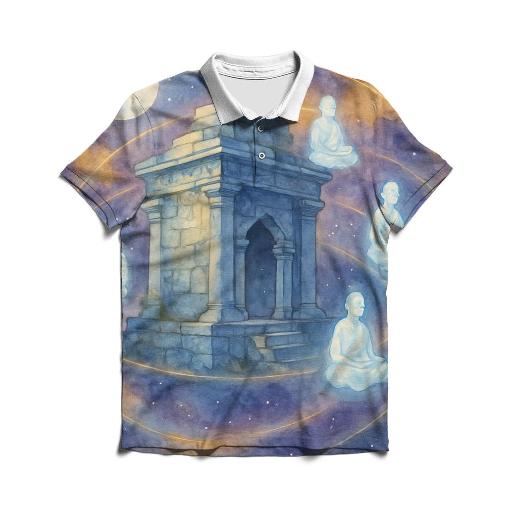 Nebula Temple Of Echoes premium cotton polo shirts