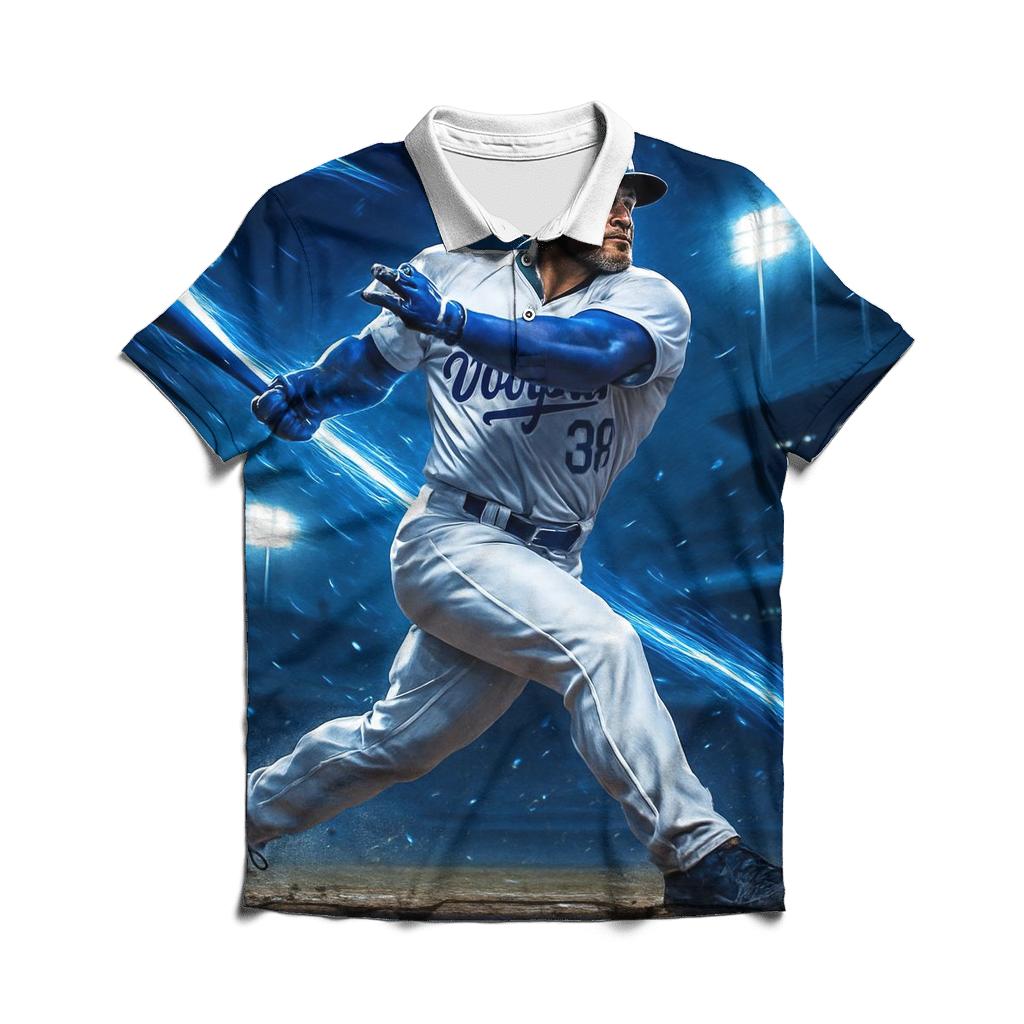 Blue Flame Swing personalized polo shirts