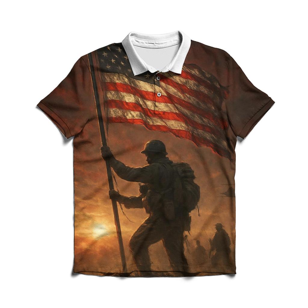 Dawn Sentinel Flag branded logo polo shirts