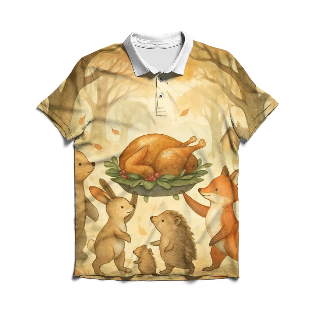 Woodland Feast Parade stylish collar polo tees