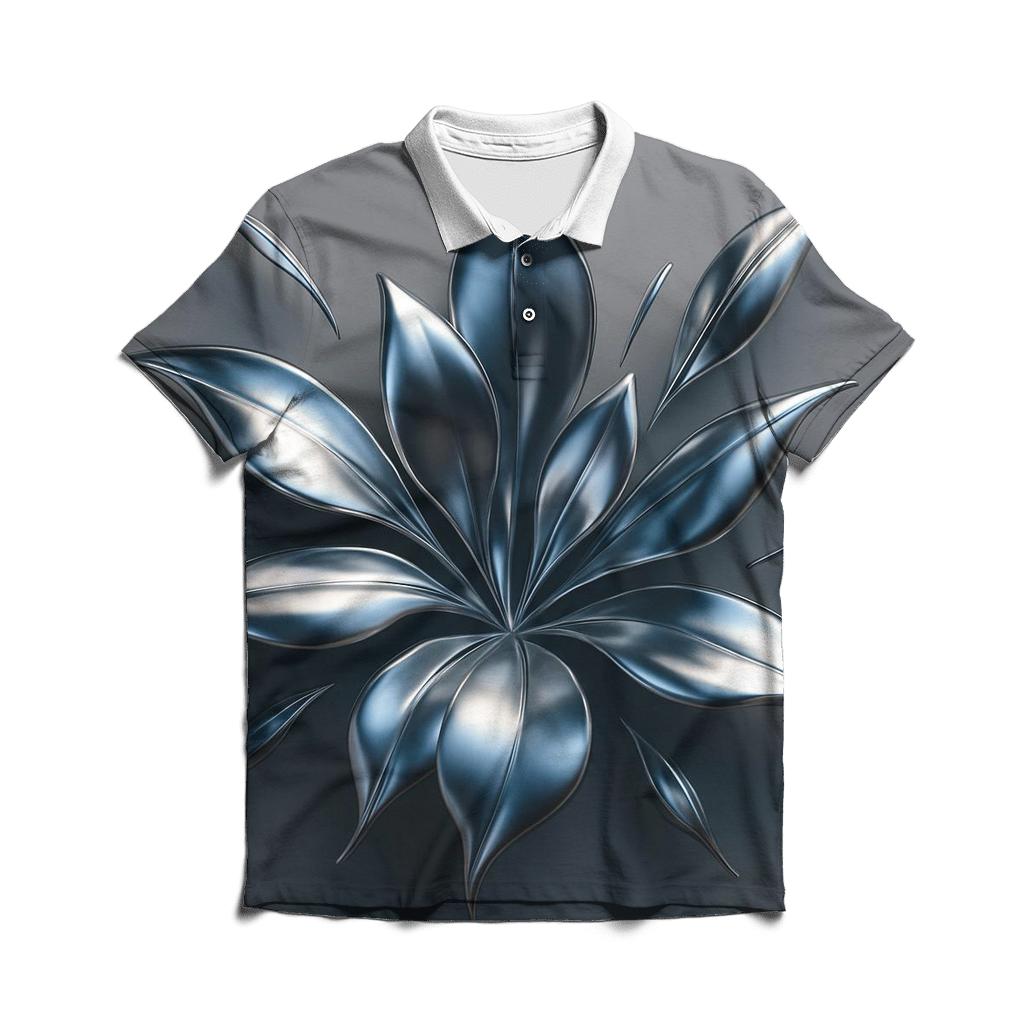 Chromatic Alloy Bloom embroidered polo tops