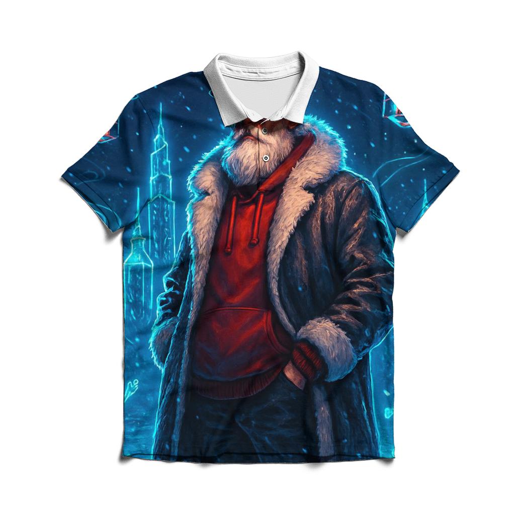 Neon North Pole Ranger Santa branded logo polo shirts