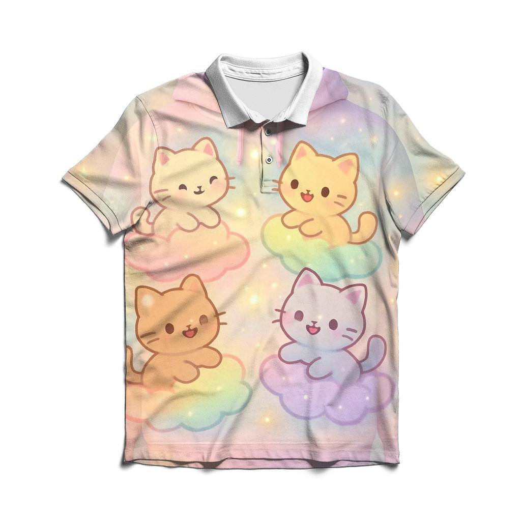 Cloud Carousel Kittens stylish collar polo tees
