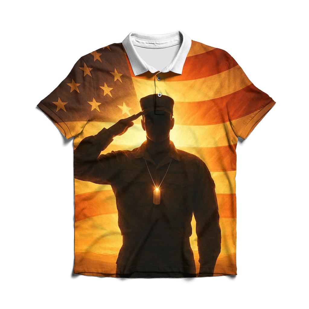 Sunrise Salute embroidered polo tops