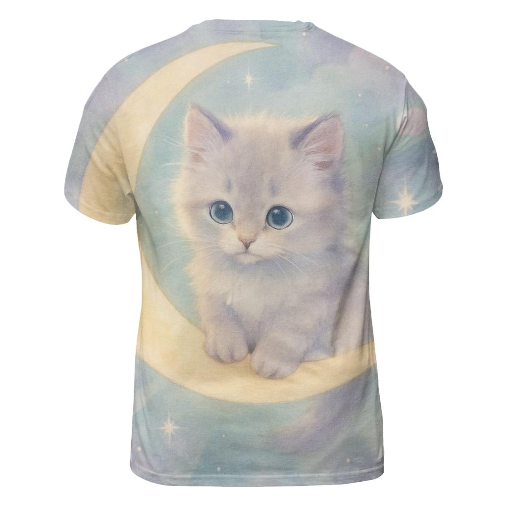 Moonlit Cloud Kitten creative print fashion shirts
