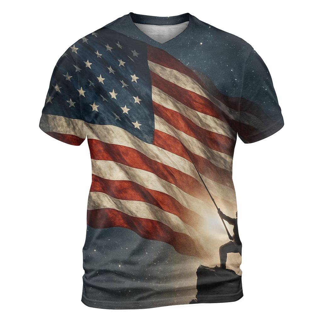 Stellar Banner Flight vibrant all-over design tees