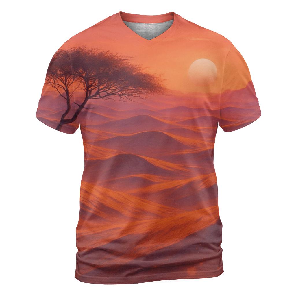 Coral Dune Twilight artistic all-over print tops