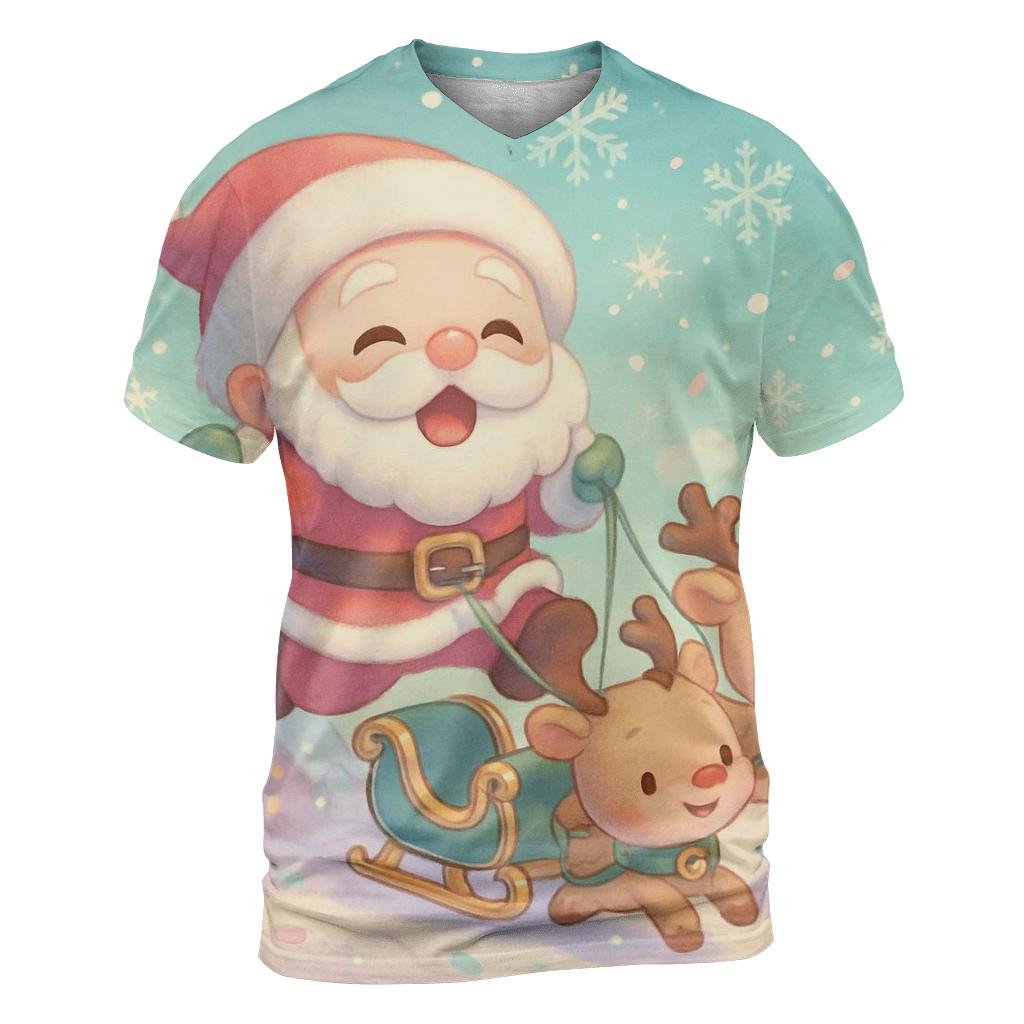 Chibi Sleigh Patrol Santa designer pattern shirts