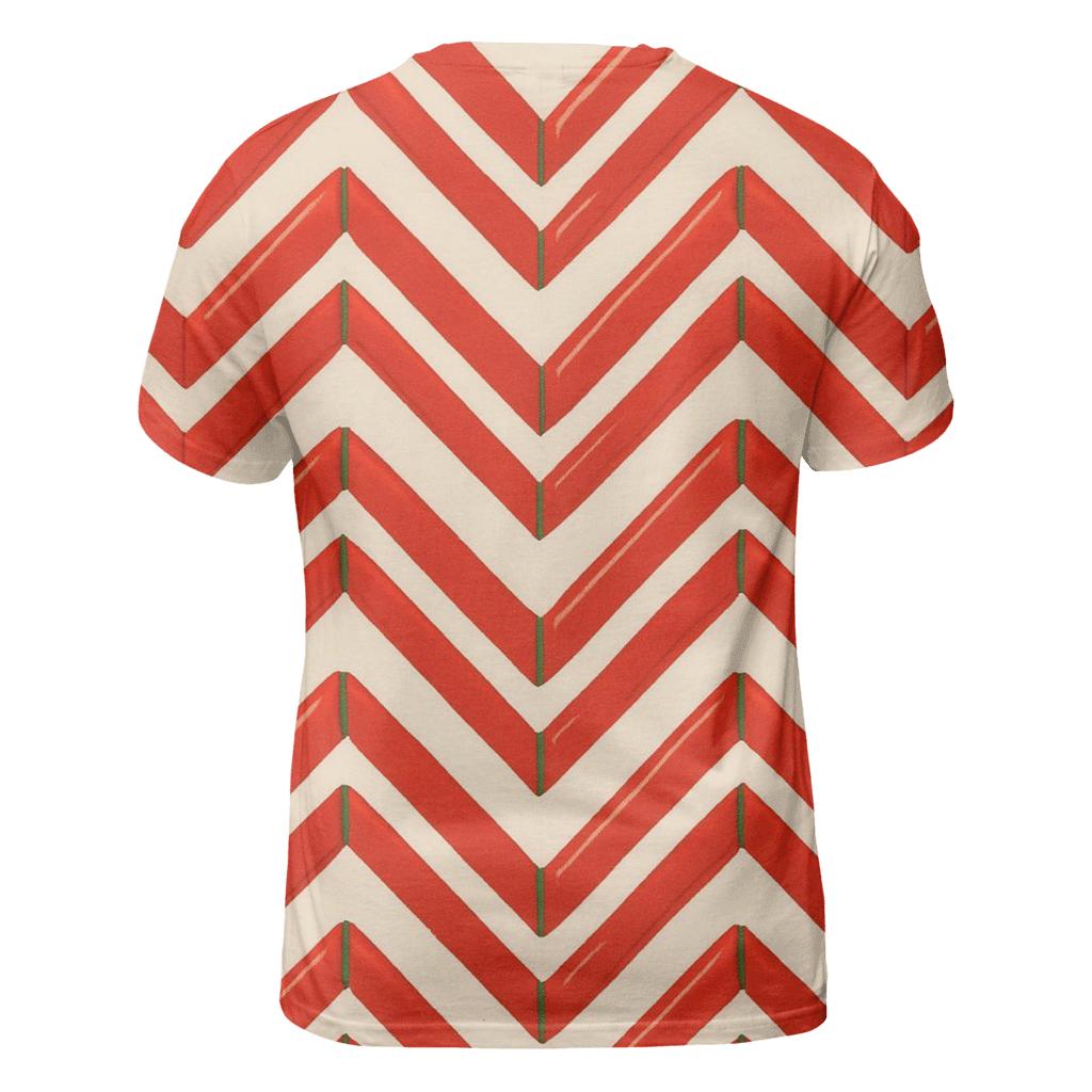 Candy Cane Chevron On Ivory Background statement graphic shirts