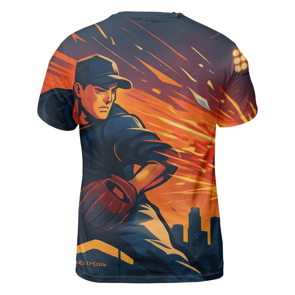 Skyline Fastball vibrant all-over design tees