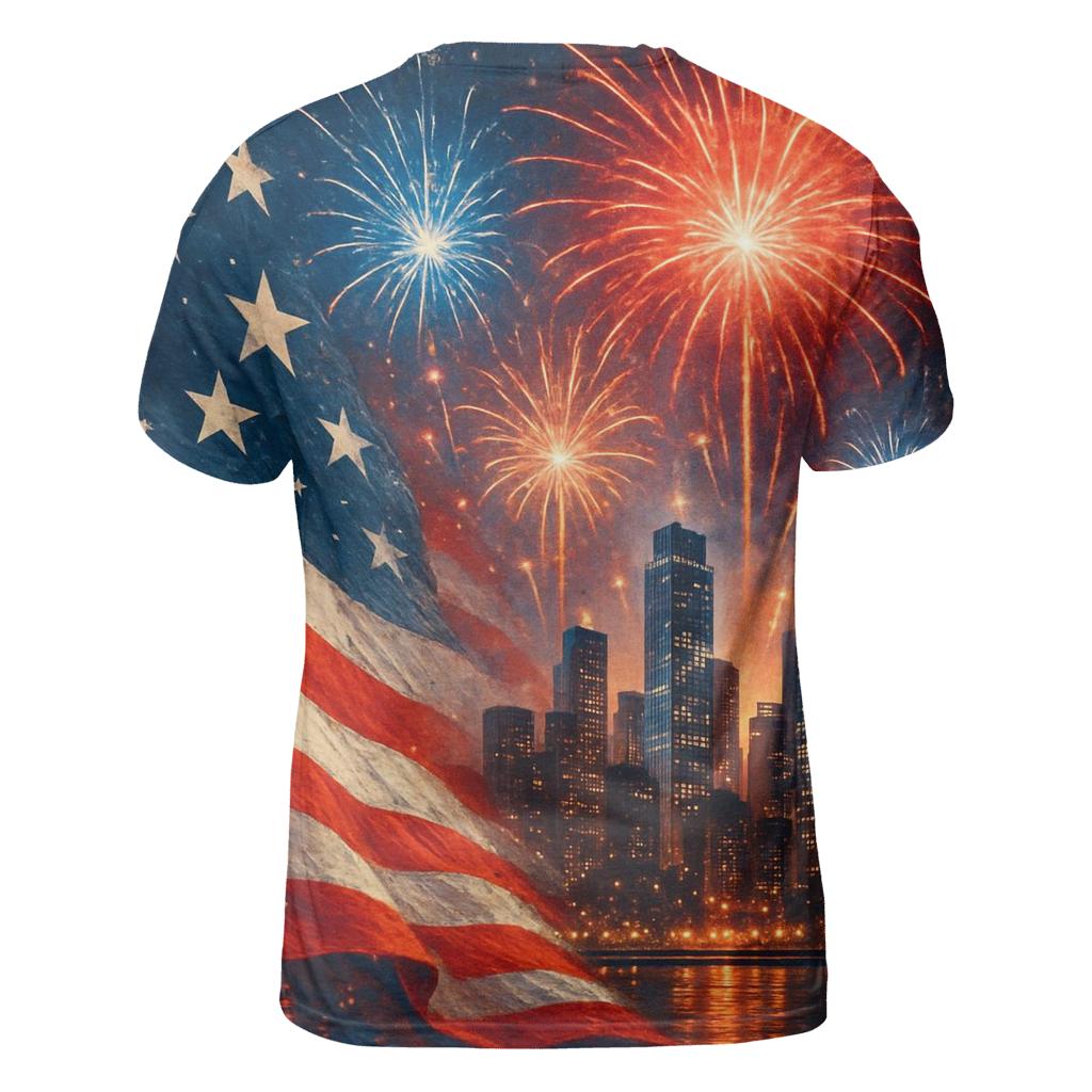 Firework Ribbon Skyline custom all-over print shirts