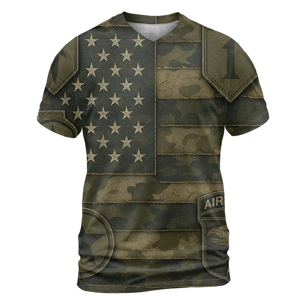 Camouflage Union artistic all-over print tops