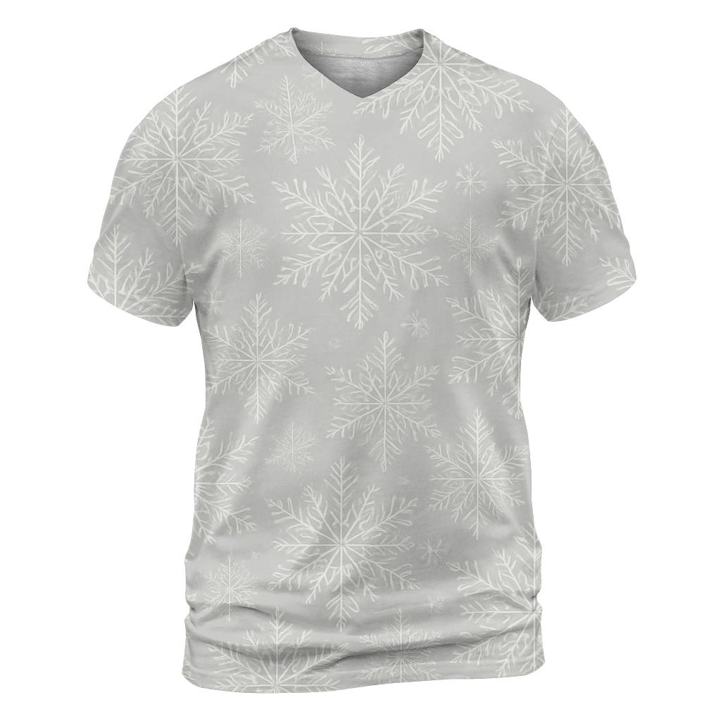 Snowflake Radial On Light Gray Background artistic all-over print tops