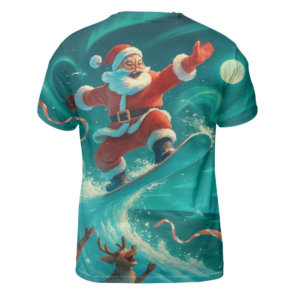 Polar Surfing Santa trendy printed shirt styles