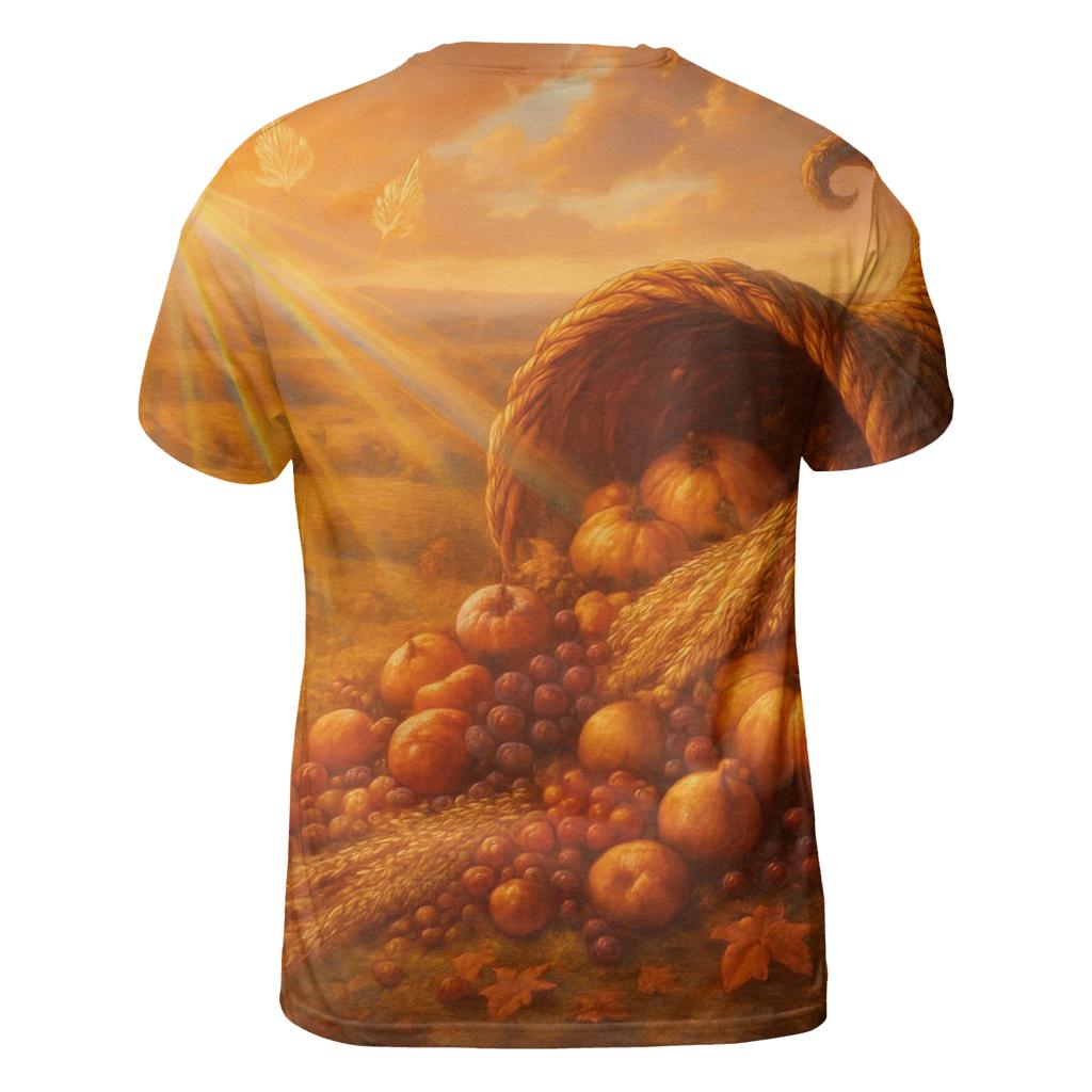 Sunset Cornucopia Ridge vibrant all-over design tees