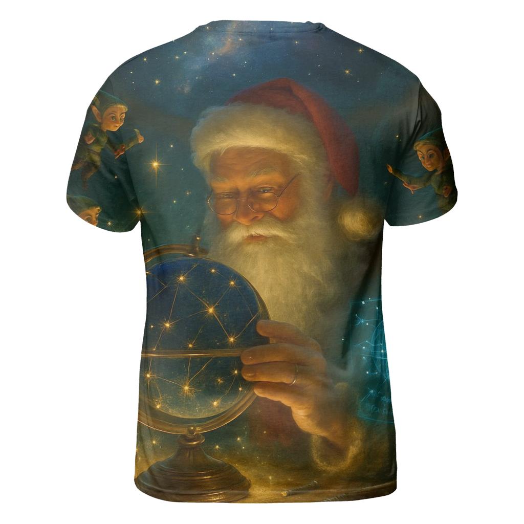 Starlight Workshop Santa vibrant all-over design tees
