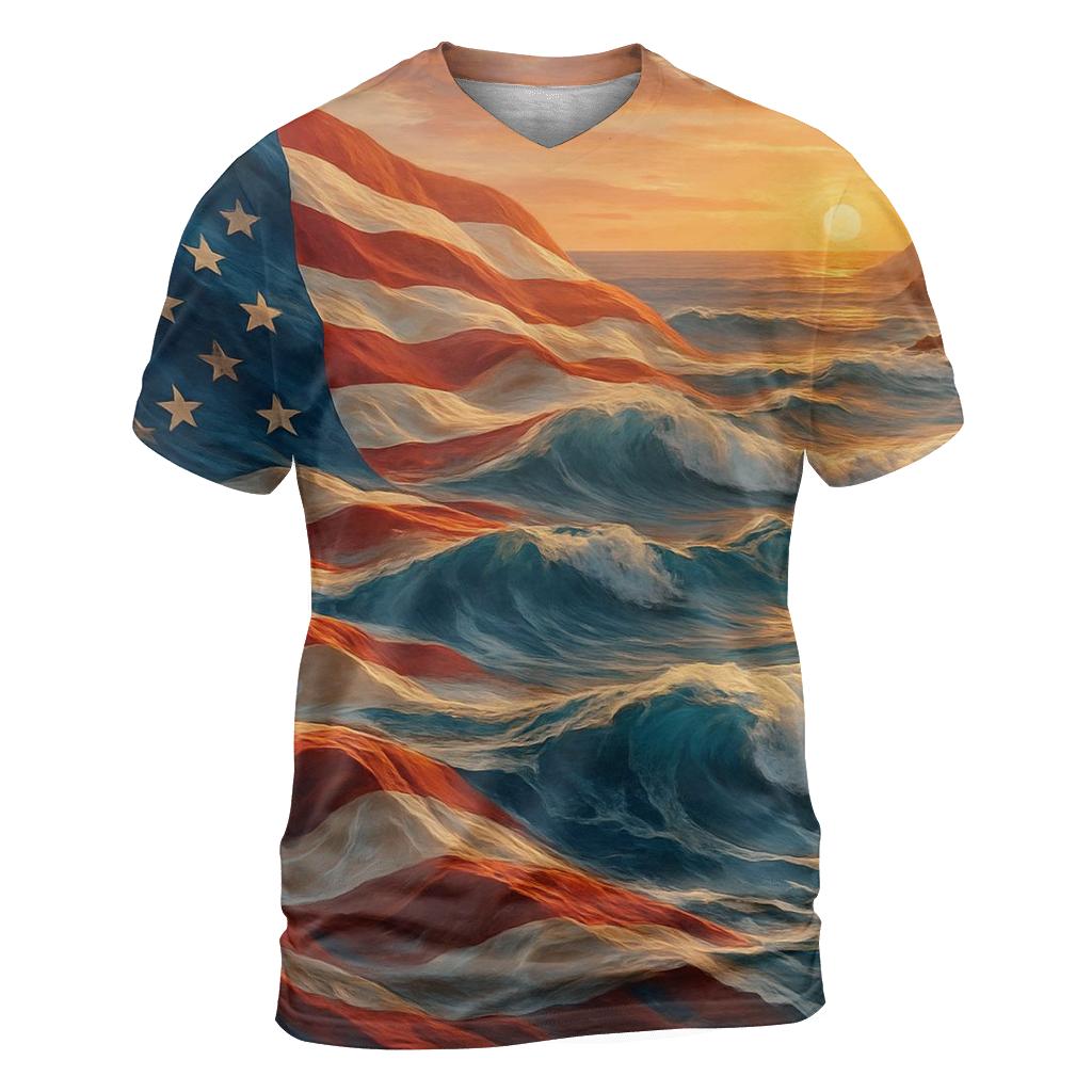 Coastline Stripes Tide personalized full print shirts