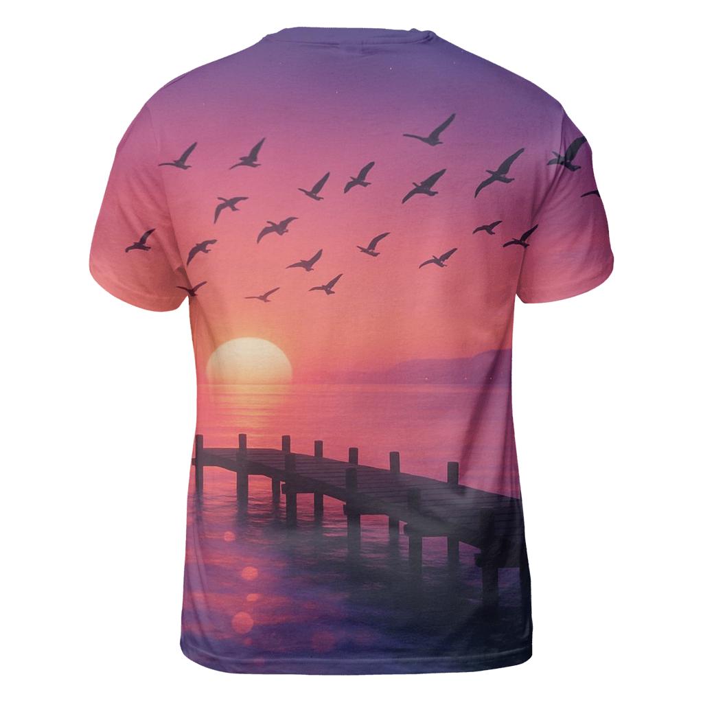 Auroral Pier Silhouette statement graphic shirts