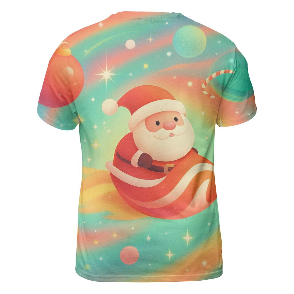 Candy Galaxy Santa artistic all-over print tops