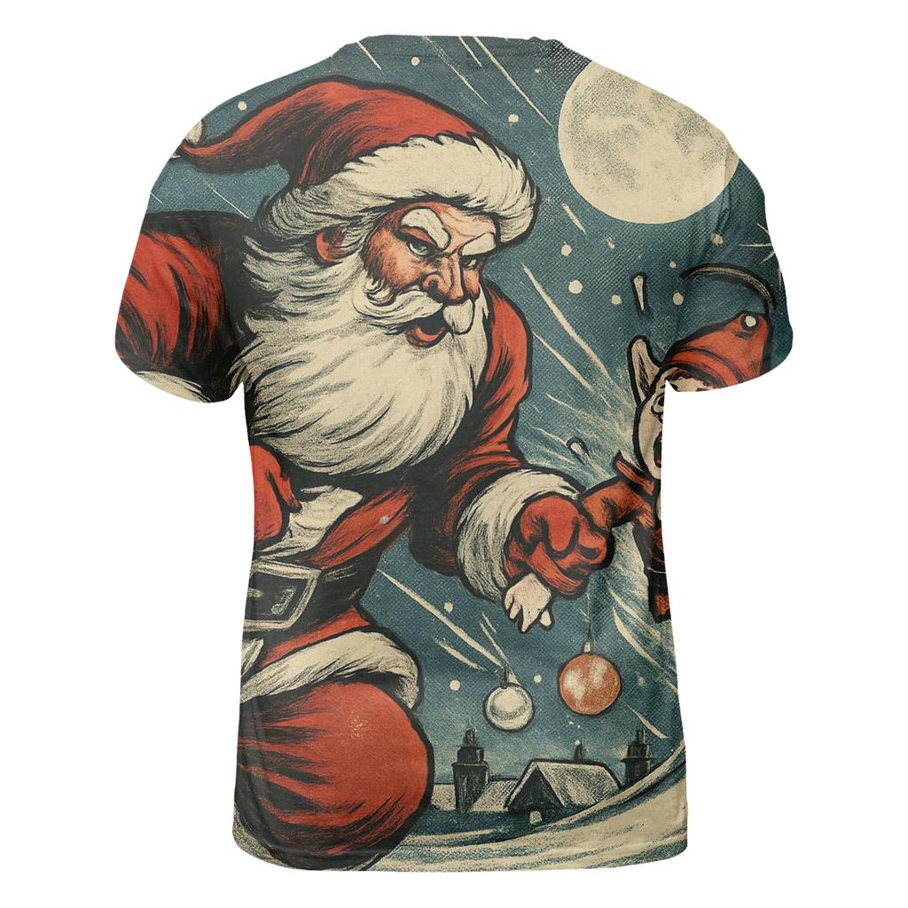 Vintage Comic Rescue Santa artistic all-over print tops