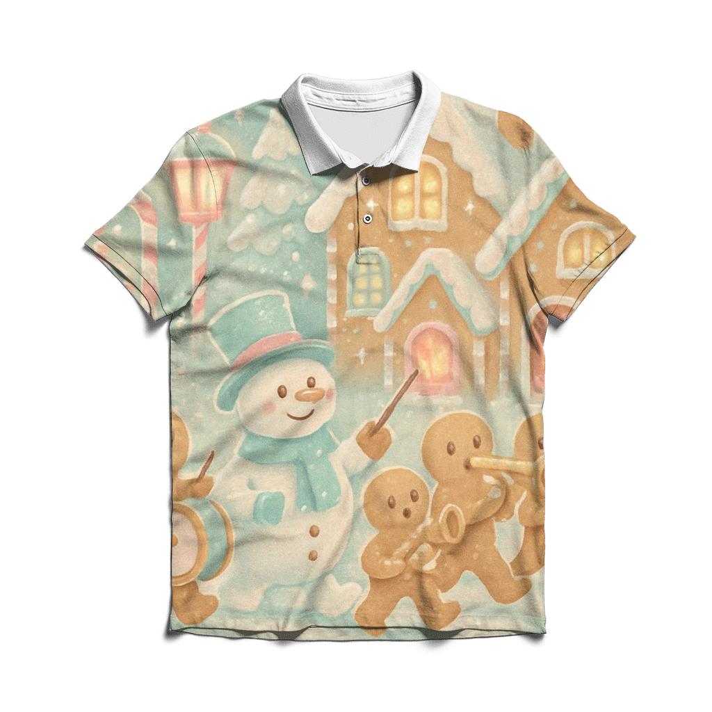 Gingerbread Village Patrol premium cotton polo shirts