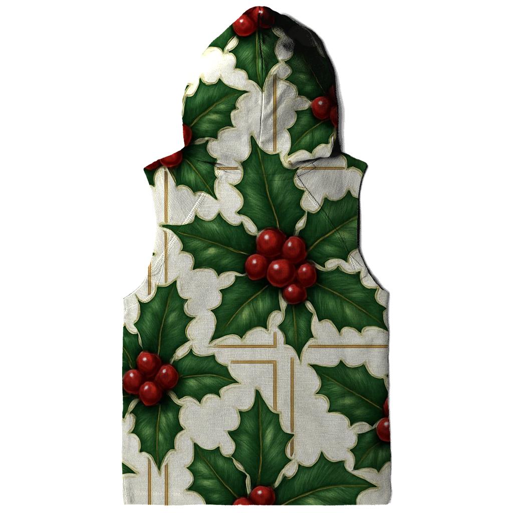 Crimson Holly Grid On White Background graphic hoodies